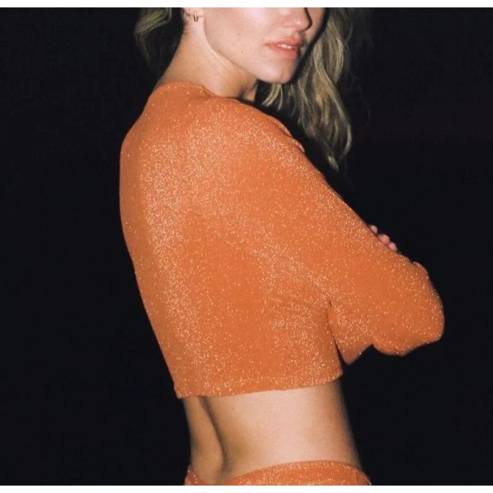 Montce x Free People Terra Sparkle Flair Solidad Top Orange  Size Large Swim